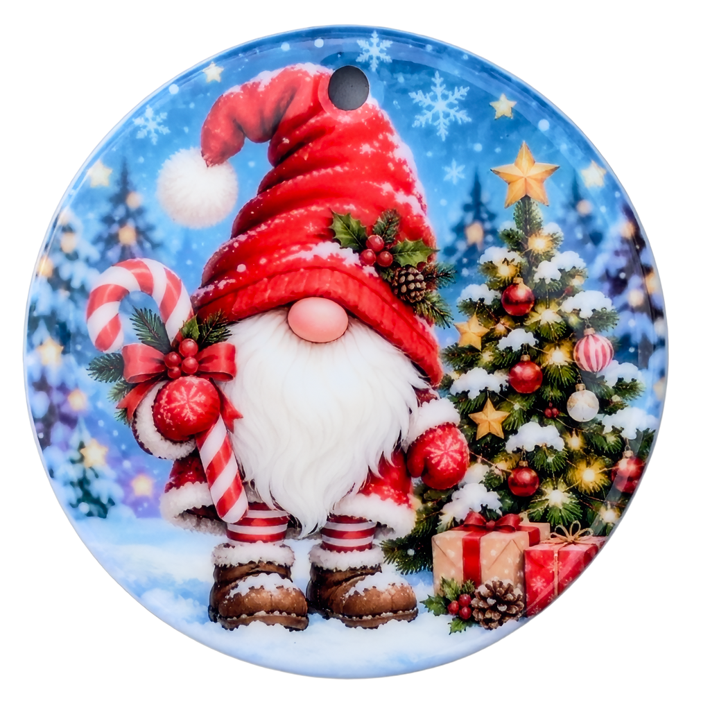 Christmas Gonk Ceramic Tree Decorations – 4 Festive Designs | 72mm Glossy Ornaments