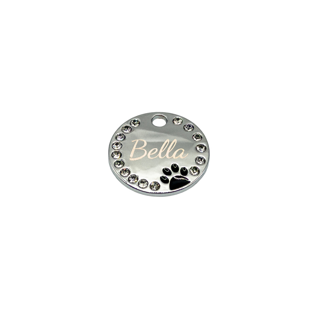 Round Paw Print Dog Tag – Aluminium