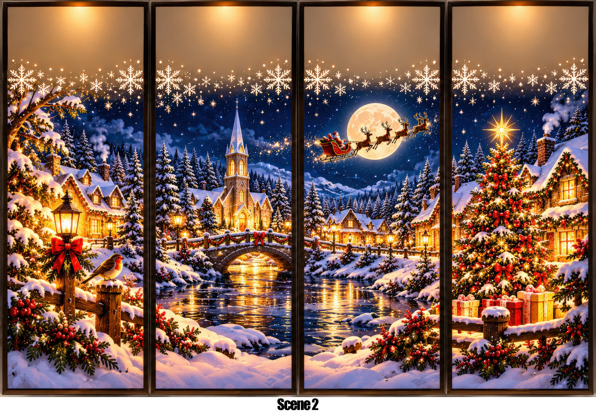 Christmas Glass Lantern – Festive LED Candle Holder | Traditional Christmas Designs
