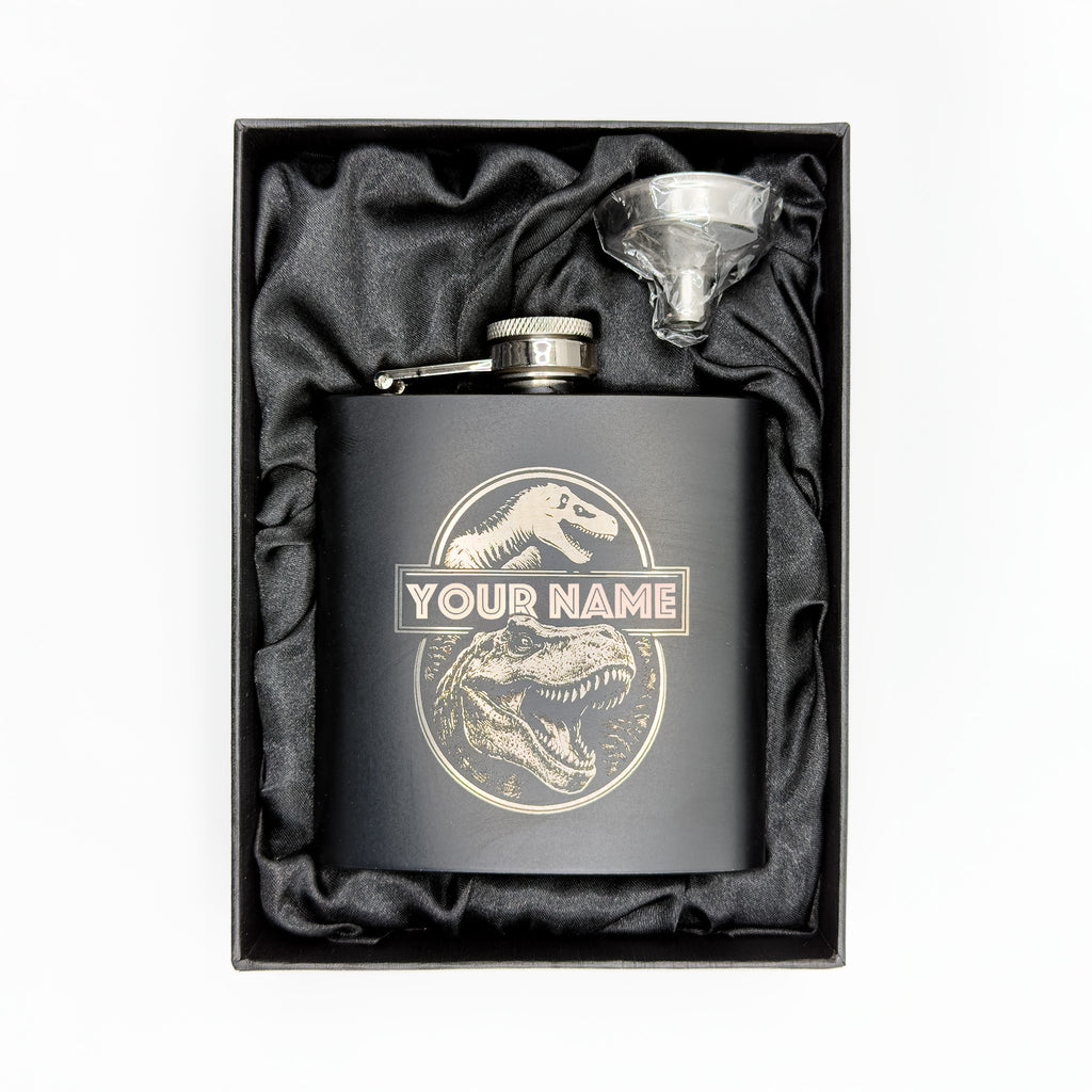 Engraved Hip Flask – Black Stainless Steel