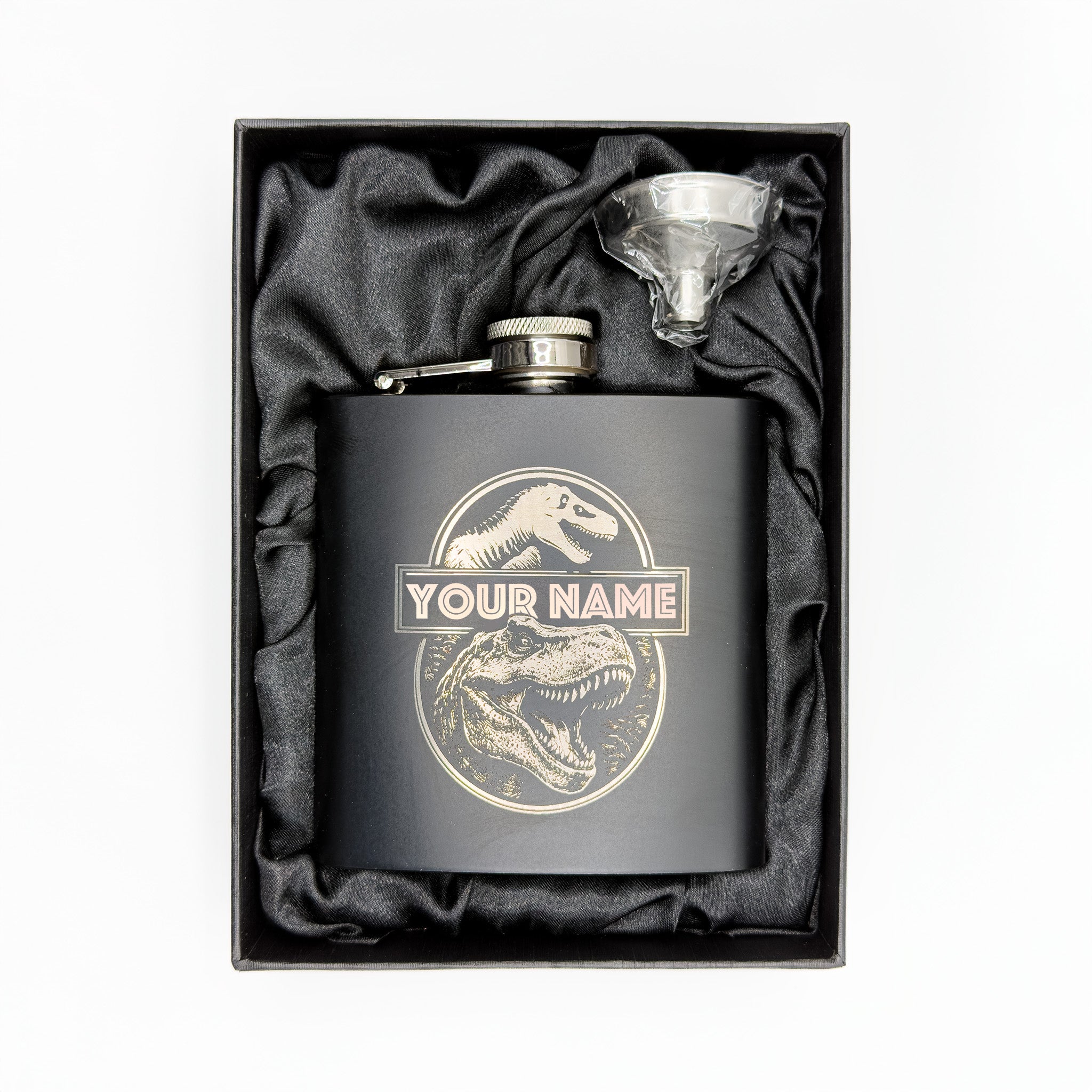 Engraved Hip Flask – Black Stainless Steel