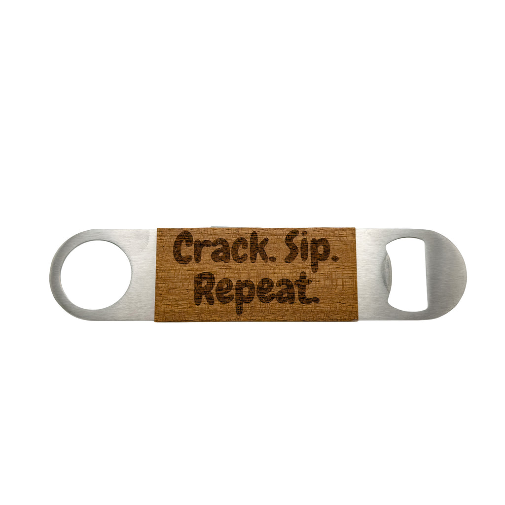 Stainless Steel & Wood Bottle Opener – Engraved