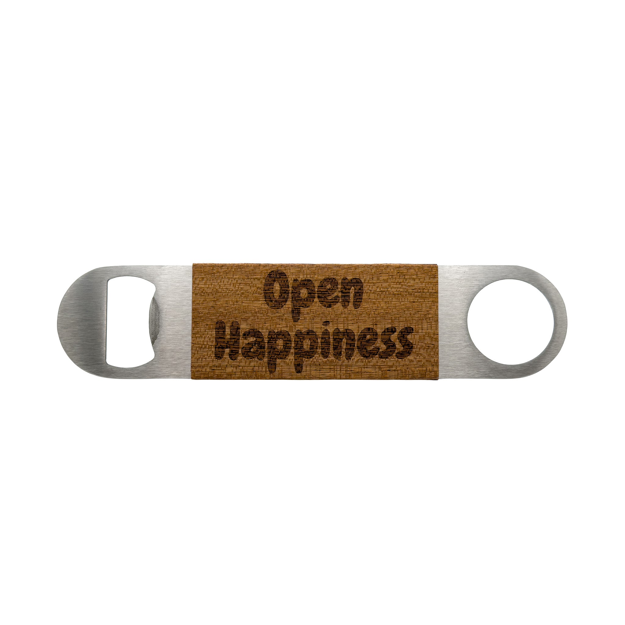 Stainless Steel & Wood Bottle Opener – Engraved