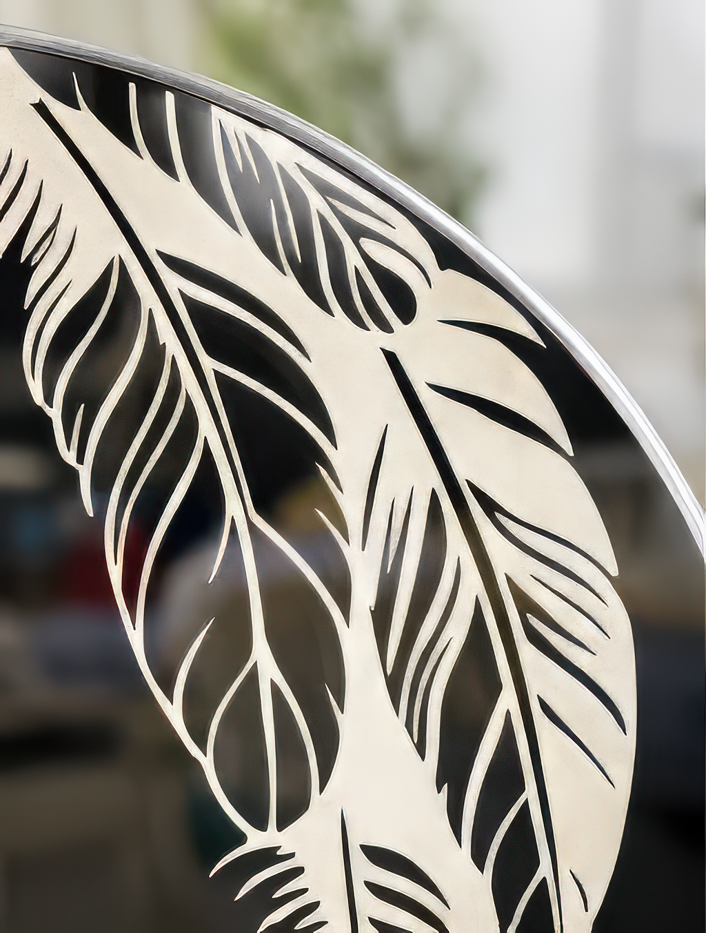 Personalised Engraved Feather Mirror – Decorative Round Wall Mirror Gift