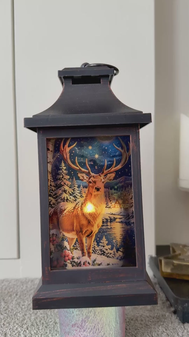Christmas Glass Lantern – Festive LED Candle Holder | Traditional Christmas Designs