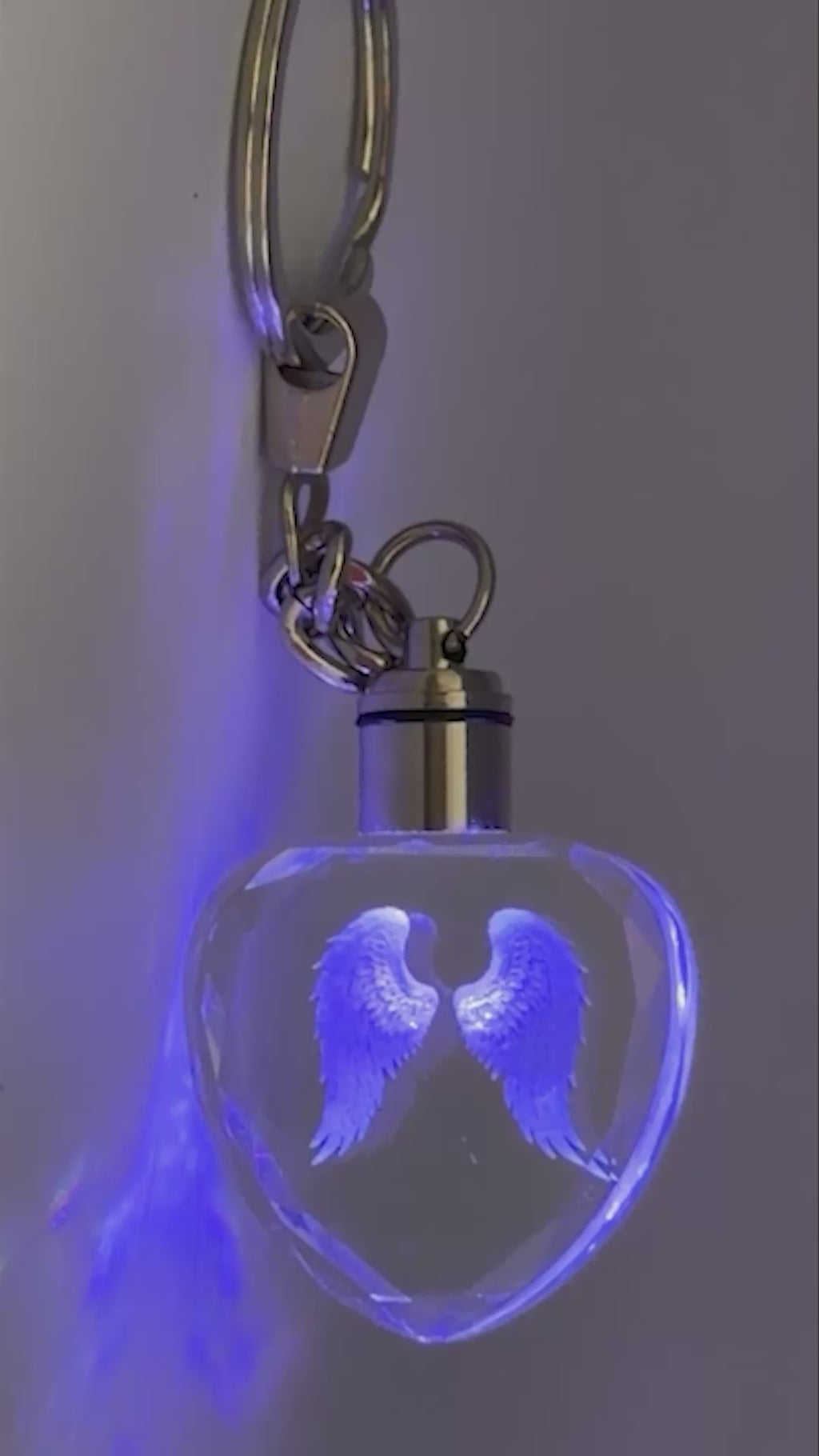 Personalised Internal Engraved Crystal LED Keyring