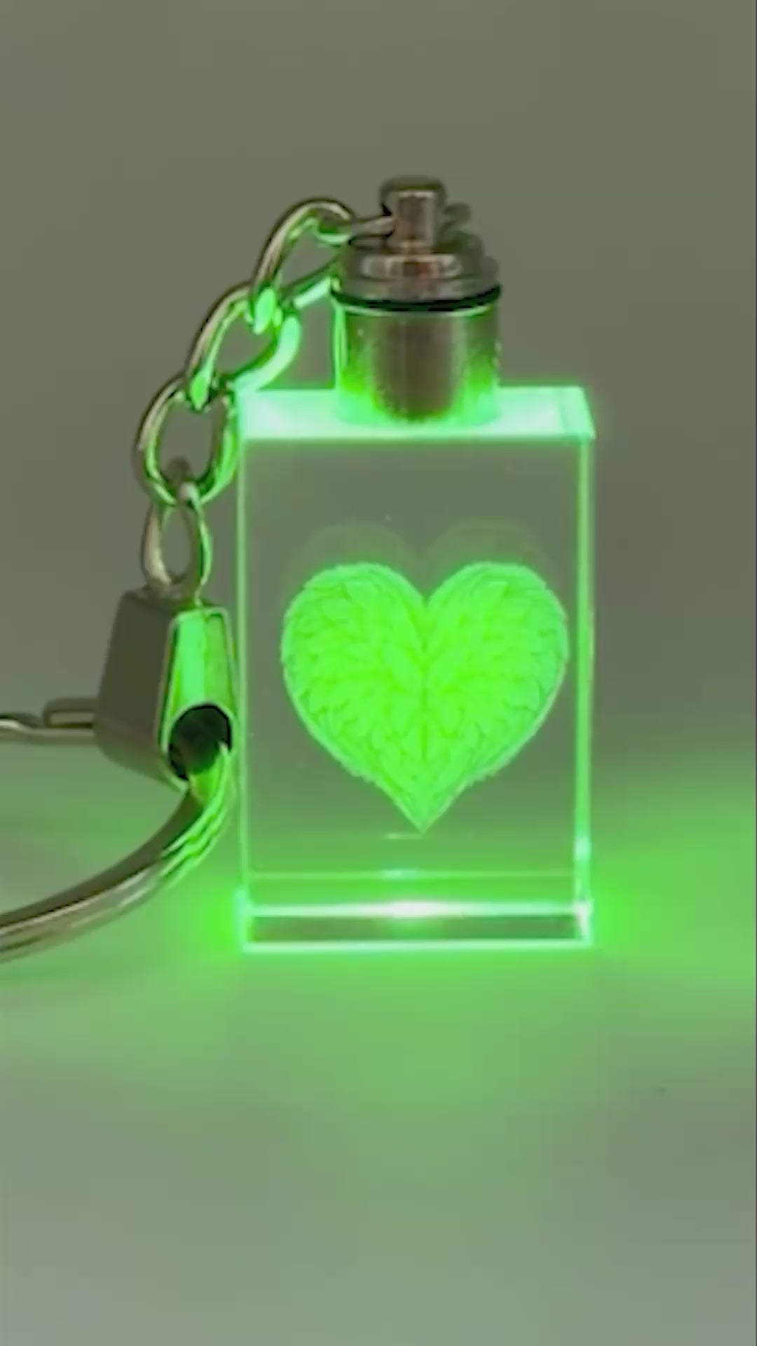 Personalised Internal Engraved Crystal LED Keyring
