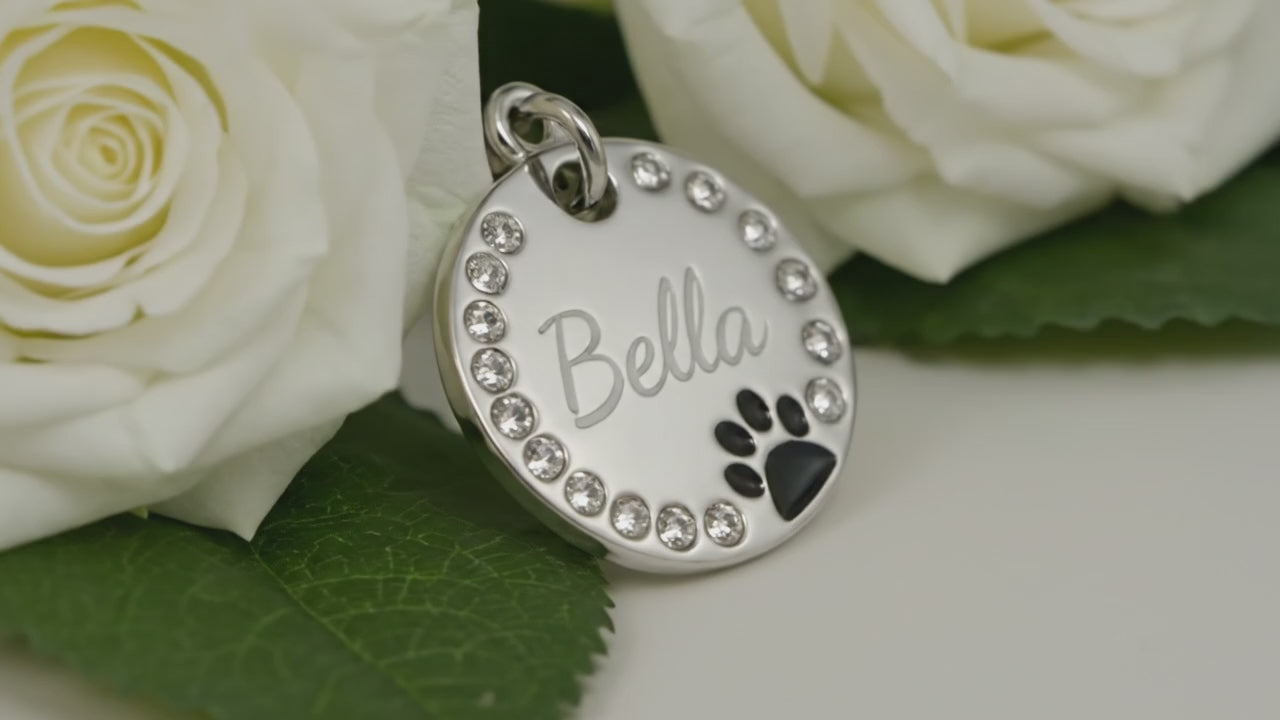 Round Paw Print Dog Tag – Aluminium