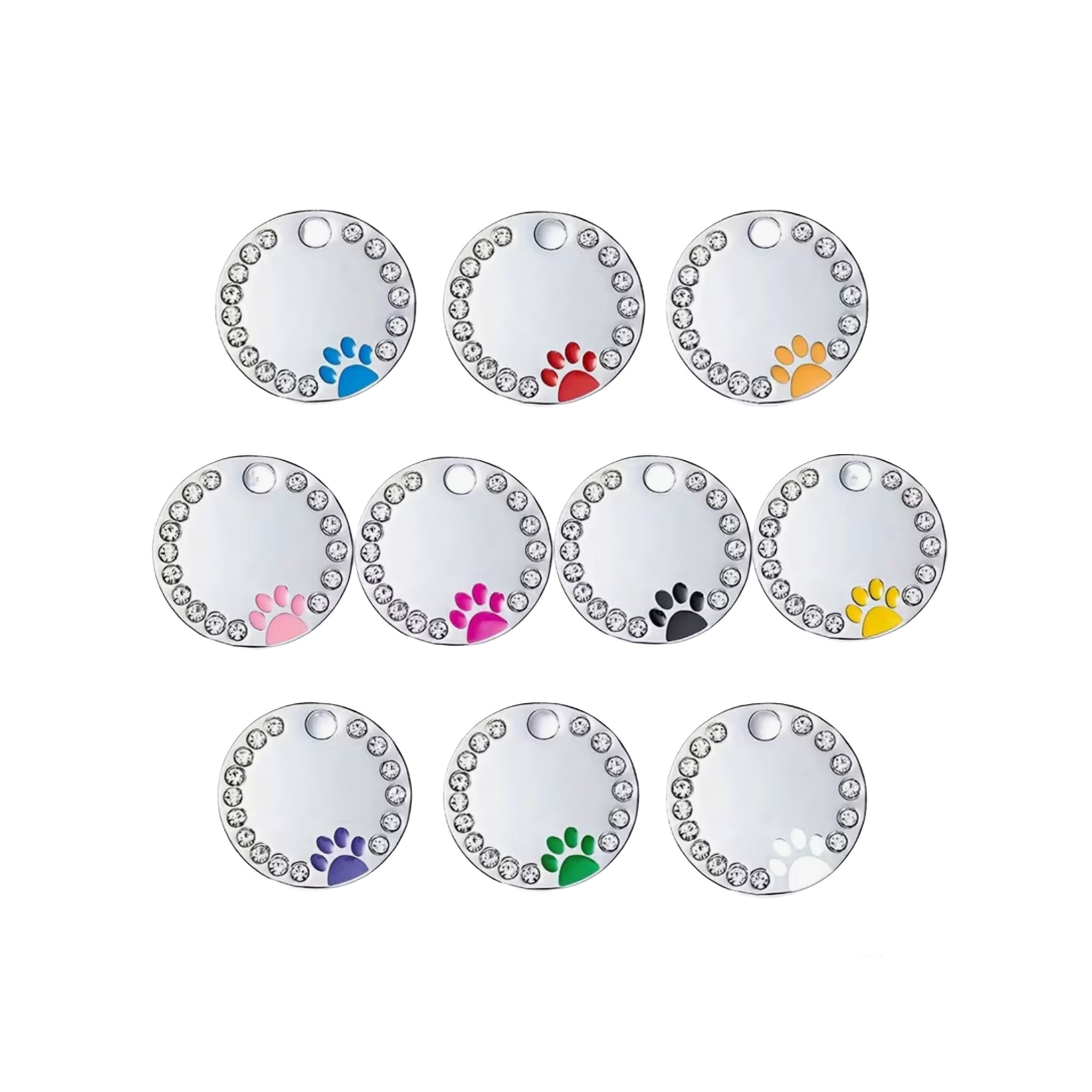 Round Paw Print Dog Tag – Aluminium